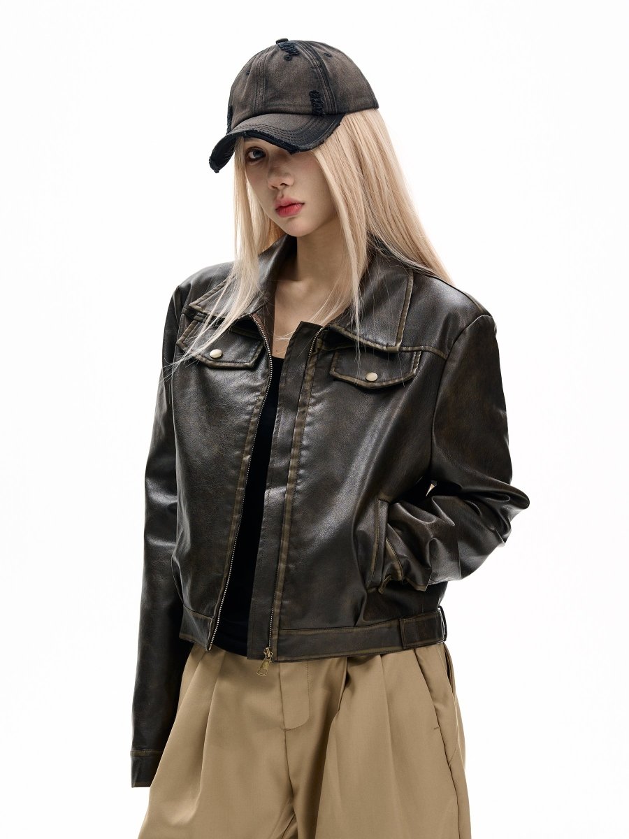 ヴィンテージレザーショートジャケット