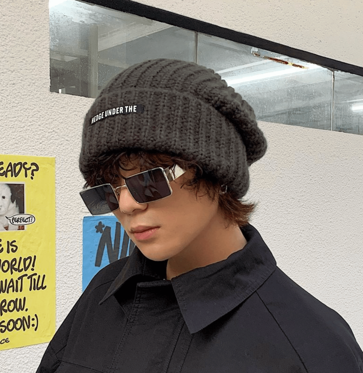 ボリュームリブニットスロウチビーニー