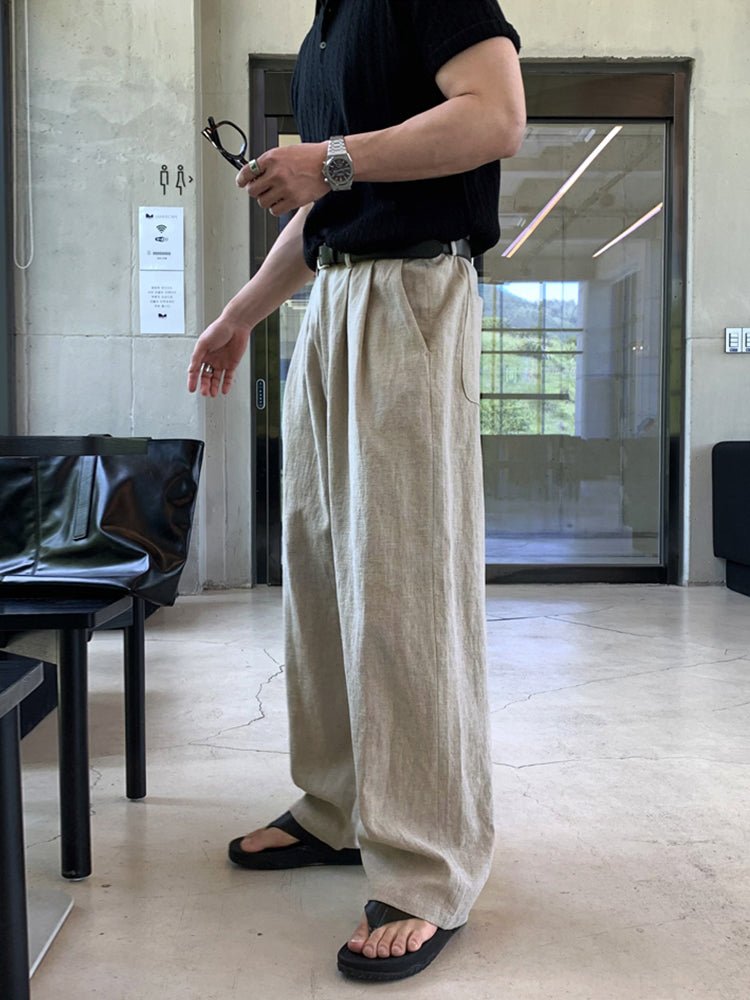 リネンブレンドリラックスパンツ