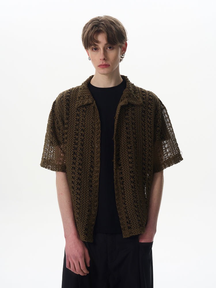 ワッフルパターンシャツ メンズ 半袖｜Waffle Pattern SHIRT